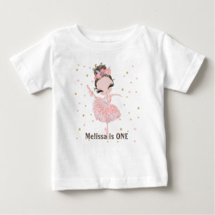 Personalisiert Tutu Niedlich Ballerina Erster Gebu Baby T-shirt
