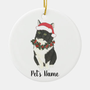 Personalisiert Tuxedo Ragamuffin Cat Keramik Ornament