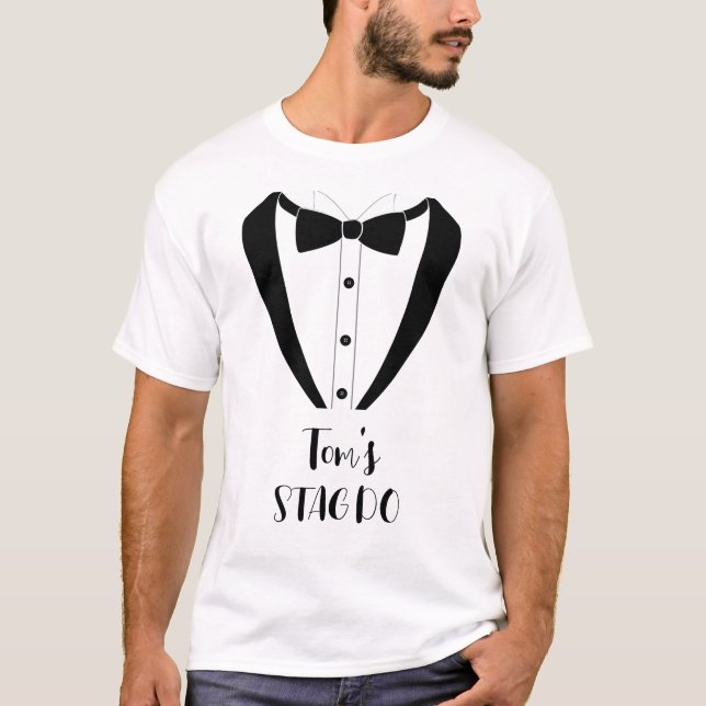 Personalisiert Tuxedo STAGDO T-Shirt (Vorderseite)