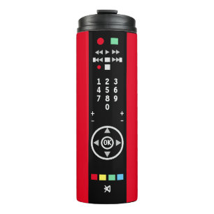Personalisiert TV Remote-Kontrolle Red Black Thermosbecher