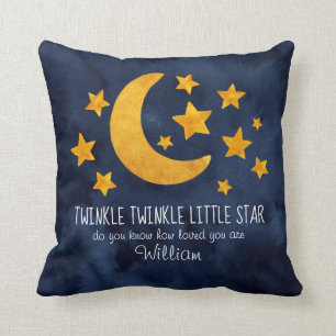 Personalisiert Twinkle Little Star Moon & Stars Kissen
