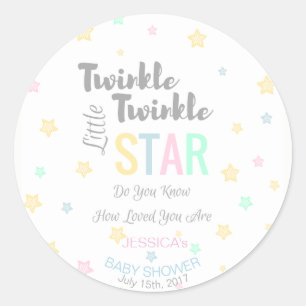 Personalisiert Twinkle Twinkle Little Star - Aufkl Runder Aufkleber