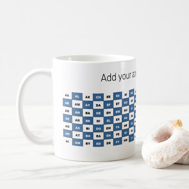 Personalisiert Two Letter Words British English Bl Kaffeetasse (Mit Donut)