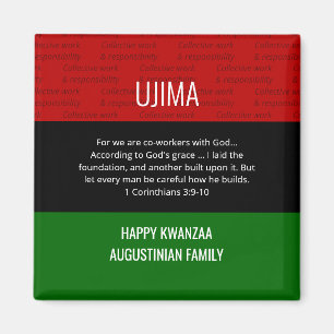 Personalisiert UJIMA Happy Kwanzaa  Magnet