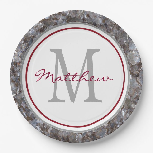 Personalisiert und Mit Monogramm Pappteller (Vorderseite)