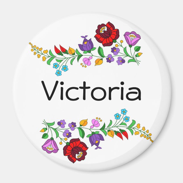 Personalisiert ungarisches Kalocsa Magnet (Vorne)