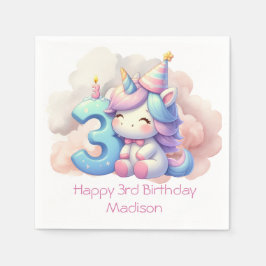 Personalisiert Unicorn 3. Serviette