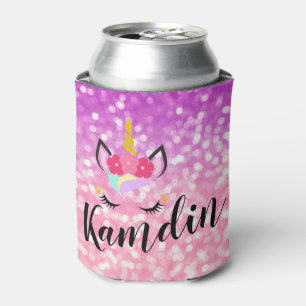 Personalisiert Unicorn Ombre Glitt Koozie Can Hold Dosenkühler