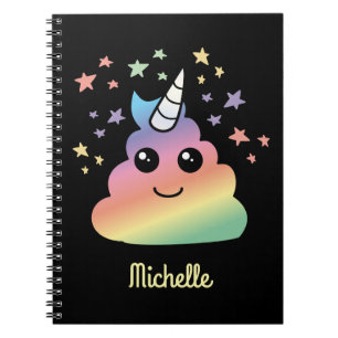 Personalisiert Unicorn Rainbow Kacke Emoji Kawaii Notizblock