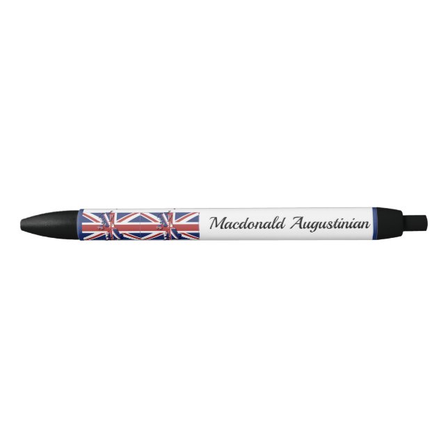 Personalisiert | UNION JACK | UK FLAG Black Ink Pe Kugelschreiber (Vorderseite)