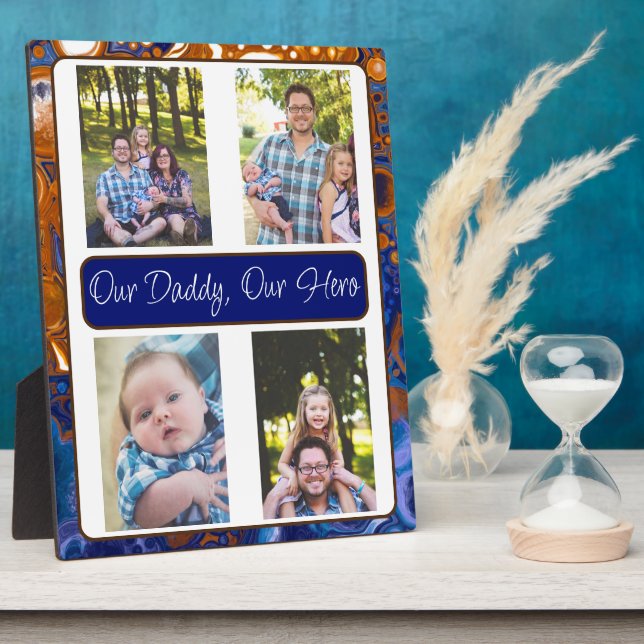 Personalisiert unser Papa, unser Held Fotoplatte (Seite)
