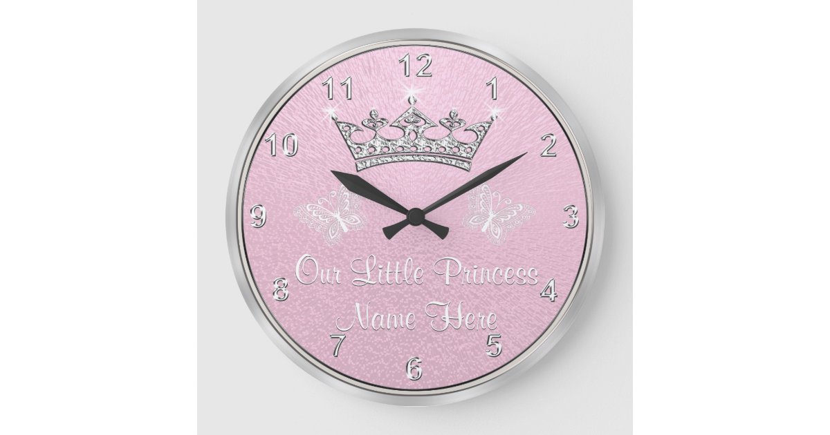 Personalisiert unsere kleine Prinzessin Clock, Große Wanduhr