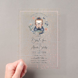 Personalisiert unsere nächste Kapitel Babydusche Acryleinladungen