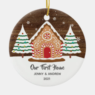 Personalisiert Unsere neue Zuhause Gingerbread Orn Keramikornament