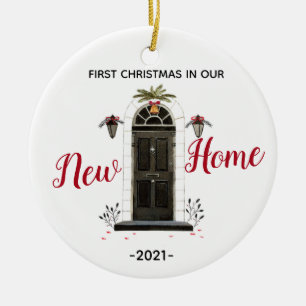 Personalisiert Unsere neue Zuhause Weihnachtsschmu Keramik Ornament
