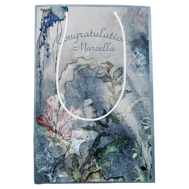 Personalisiert unter der Meeresküste Mittlere Geschenktüte (Vorderseite)