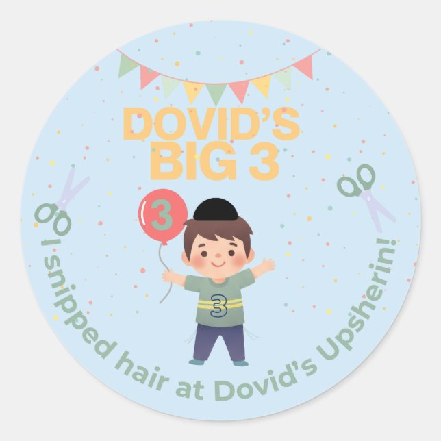 Personalisiert Upsherin Sticker (Vorderseite)