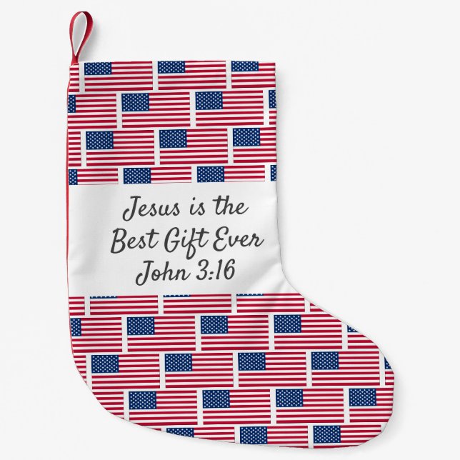 Personalisiert USA AMERICAN FLAG Kleiner Weihnachtsstrumpf (Vorderseite)