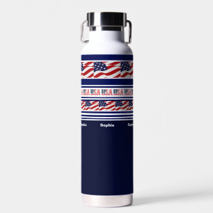 Personalisiert (USA) Patriotische Flagge der Verei Trinkflasche