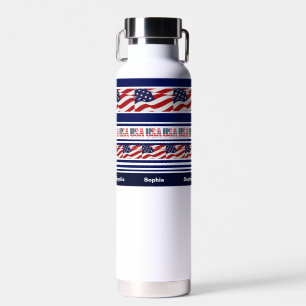 Personalisiert (USA) Patriotische Flagge der Verei Trinkflasche