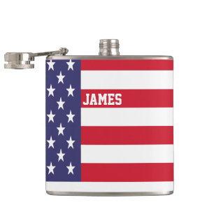 Personalisiert USA Staaten Flag Patriotic Flachmann