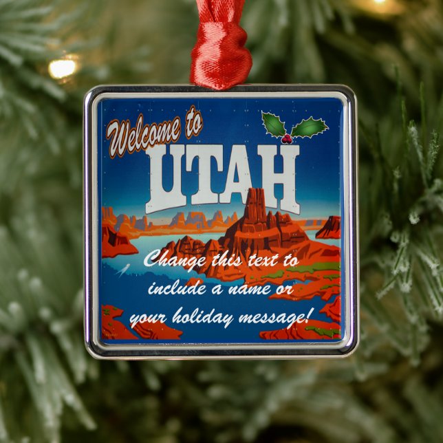 Personalisiert Utah UT Ornament Aus Metall (Baum)