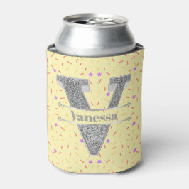 Personalisiert V Erste Silver Monogramm Ihr Name Dosenkühler