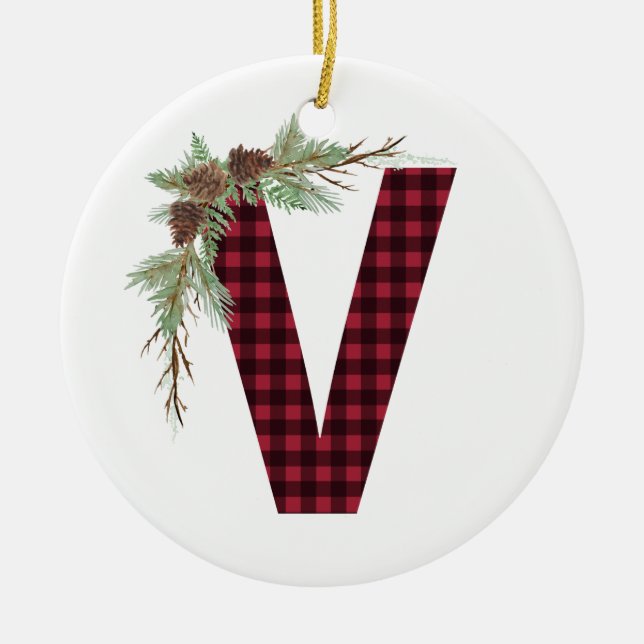 Personalisiert V Monogramm Ornament (Vorne)