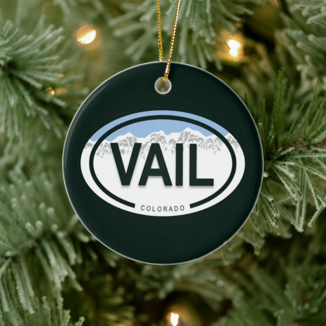 Personalisiert Vail Colorado Rocky Mountain Keramikornament (Baum)