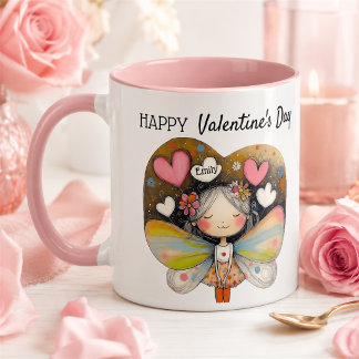 Personalisiert Valentinstag Fairy Candle Geschenk Tasse