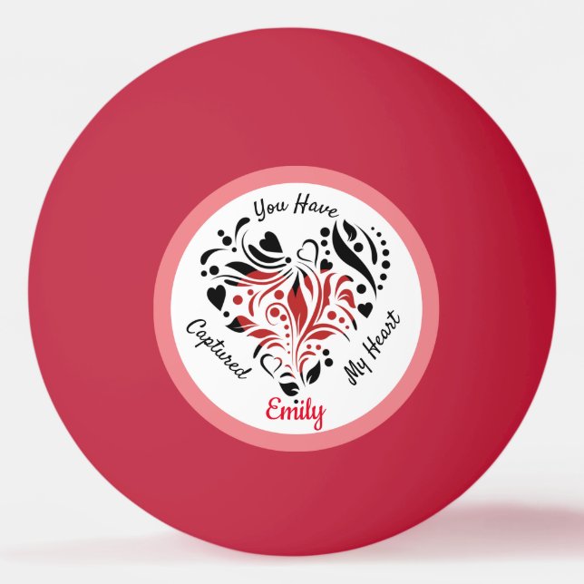 Personalisiert Valentinstag Tischtennisball (Vorderseite)