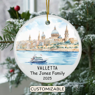Personalisiert Valletta Ornament, Malta Keramik Ornament