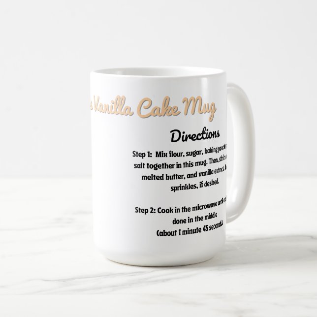 Personalisiert Vanilla Cake Rezept Tasse (VorderseiteRechts)