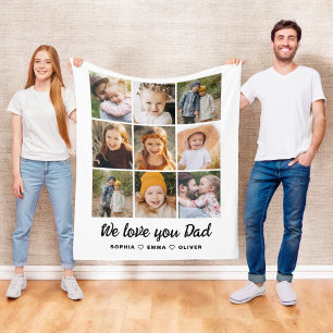 Personalisiert Vatertag Foto Instagram Collage Fleecedecke