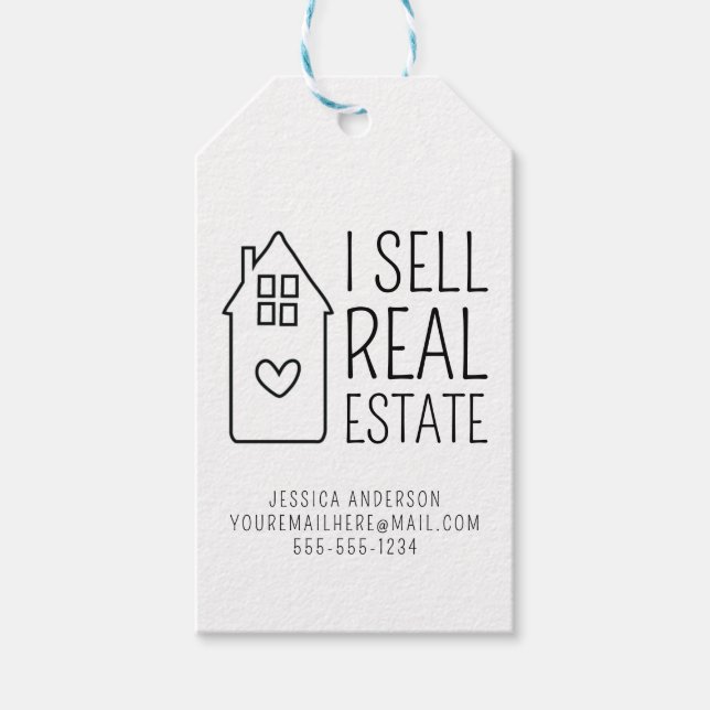 Personalisiert verkaufe ich Real Anwesen Promotion Geschenkanhänger (Vorderseite)