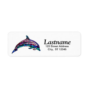 Personalisiert verkettete Glass-Dolphin-Adressetik