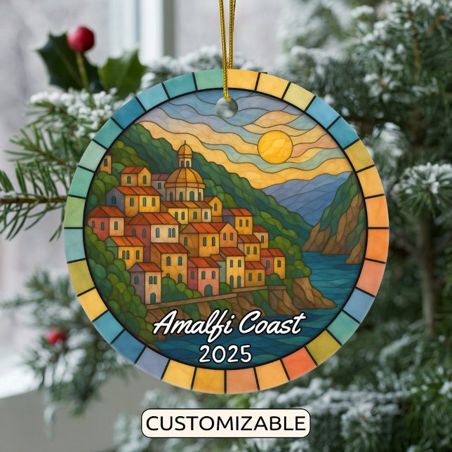 Personalisiert verkettetes Glas Amalfi Küste Ornam Keramik Ornament (Von Creator hochgeladen)