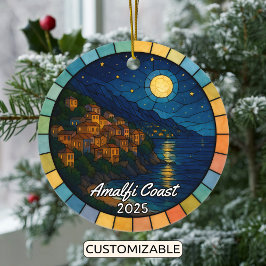 Personalisiert verkettetes Glas Amalfi Küste Ornam Keramik Ornament