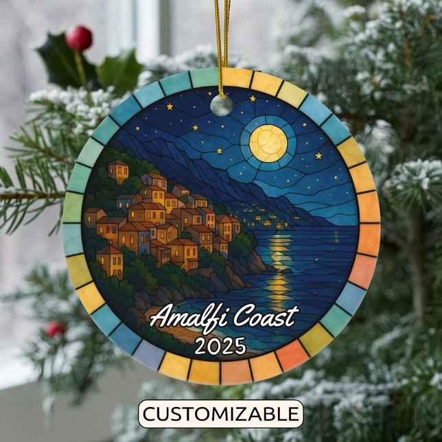 Personalisiert verkettetes Glas Amalfi Küste Ornam Keramik Ornament (Von Creator hochgeladen)