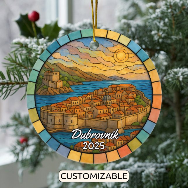 Personalisiert verkettetes Glas, Dubrovnik, Kroati Keramik Ornament (Von Creator hochgeladen)