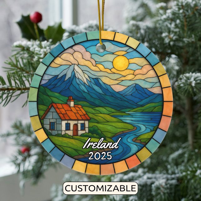 Personalisiert verkettetes Glas Irland, Europa Keramik Ornament (Von Creator hochgeladen)