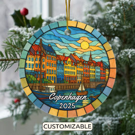 Personalisiert verkettetes Glas Kopenhagener Ornam Keramik Ornament