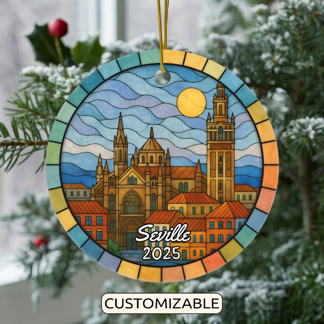 Personalisiert verkettetes Glas Sevilla Ornament,  Keramik Ornament (Von Creator hochgeladen)