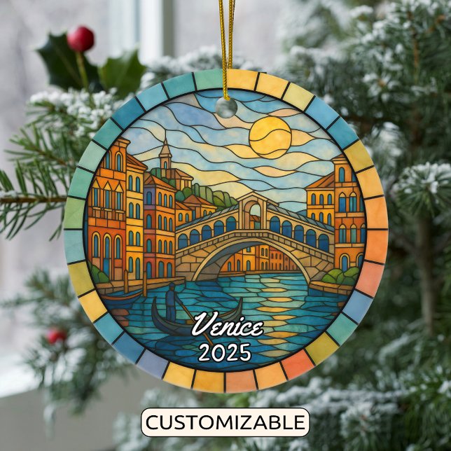 Personalisiert verkettetes Glas Venedig Ornament,  Keramik Ornament (Von Creator hochgeladen)