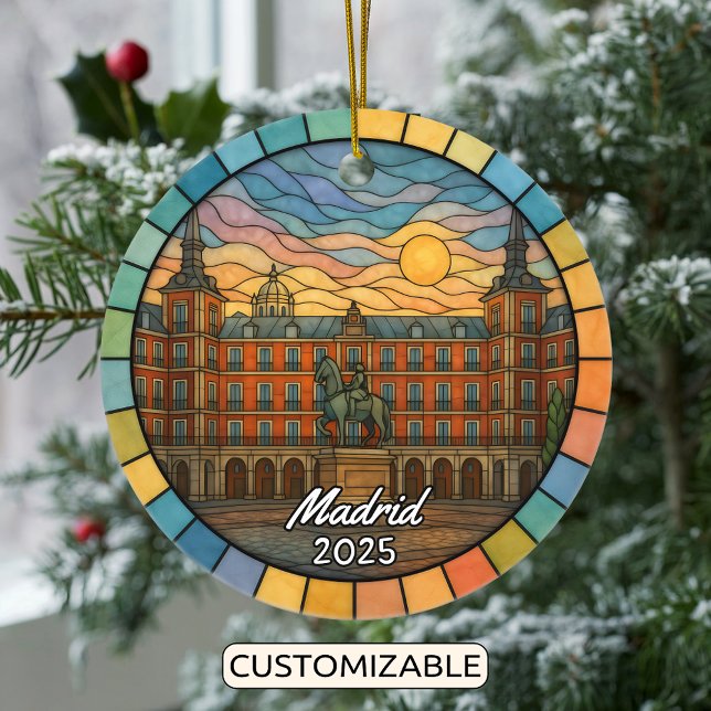Personalisiert verkleidetes Glas, Madrid, Spanien Keramik Ornament (Von Creator hochgeladen)