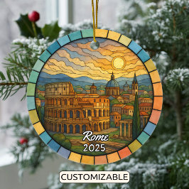 Personalisiert verkleidetes Glas Rom Ornament, Ita Keramik Ornament