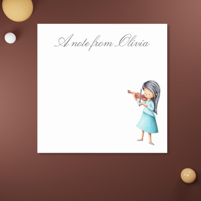 Personalisiert Verlassen Violinist Performer Post-it Klebezettel (Personalized Left Handed Violinist Performer Post-it Notes )