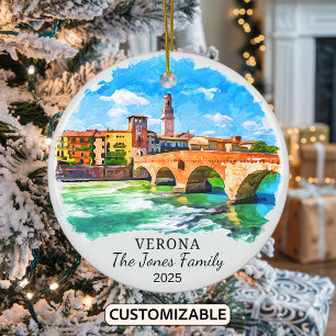 Personalisiert Verona Ornament, Italien Keramik Ornament