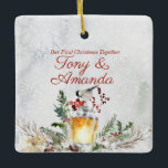 Personalisiert verzieren unser erstes Weihnachten Keramikornament<br><div class="desc">Unser erstes Weihnachten verzieren zusammen</div>