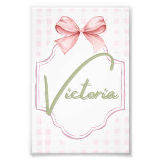 Personalisiert Victoria Baby Girl Kinderzimmer Bow Fotodruck